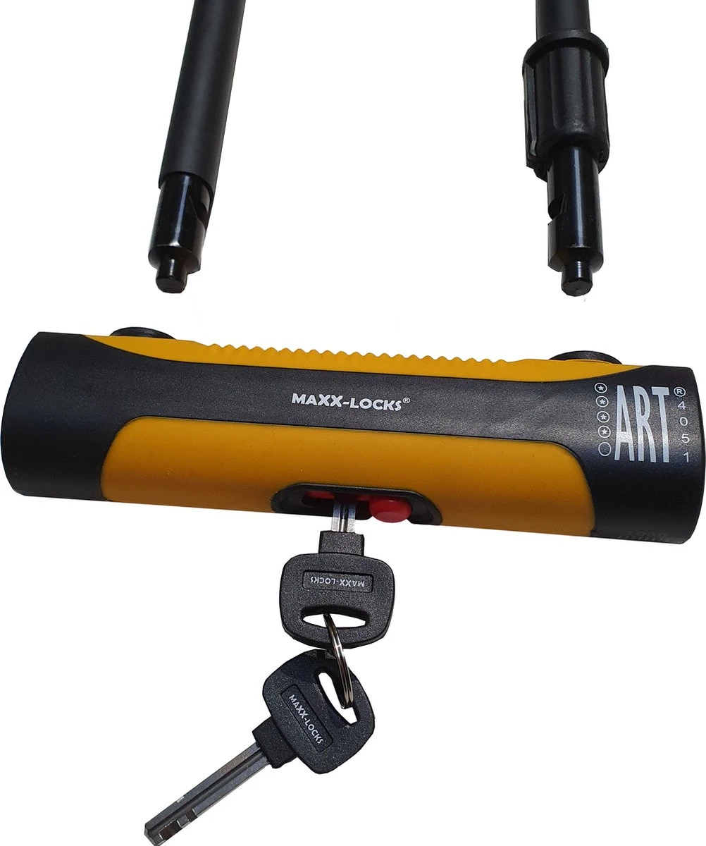 Maxx-Locks Raglan Beugelslot / Fietsslot / Motorslot / Scooterslot ART 4 - Geel - 32 Cm - Afbeelding 2