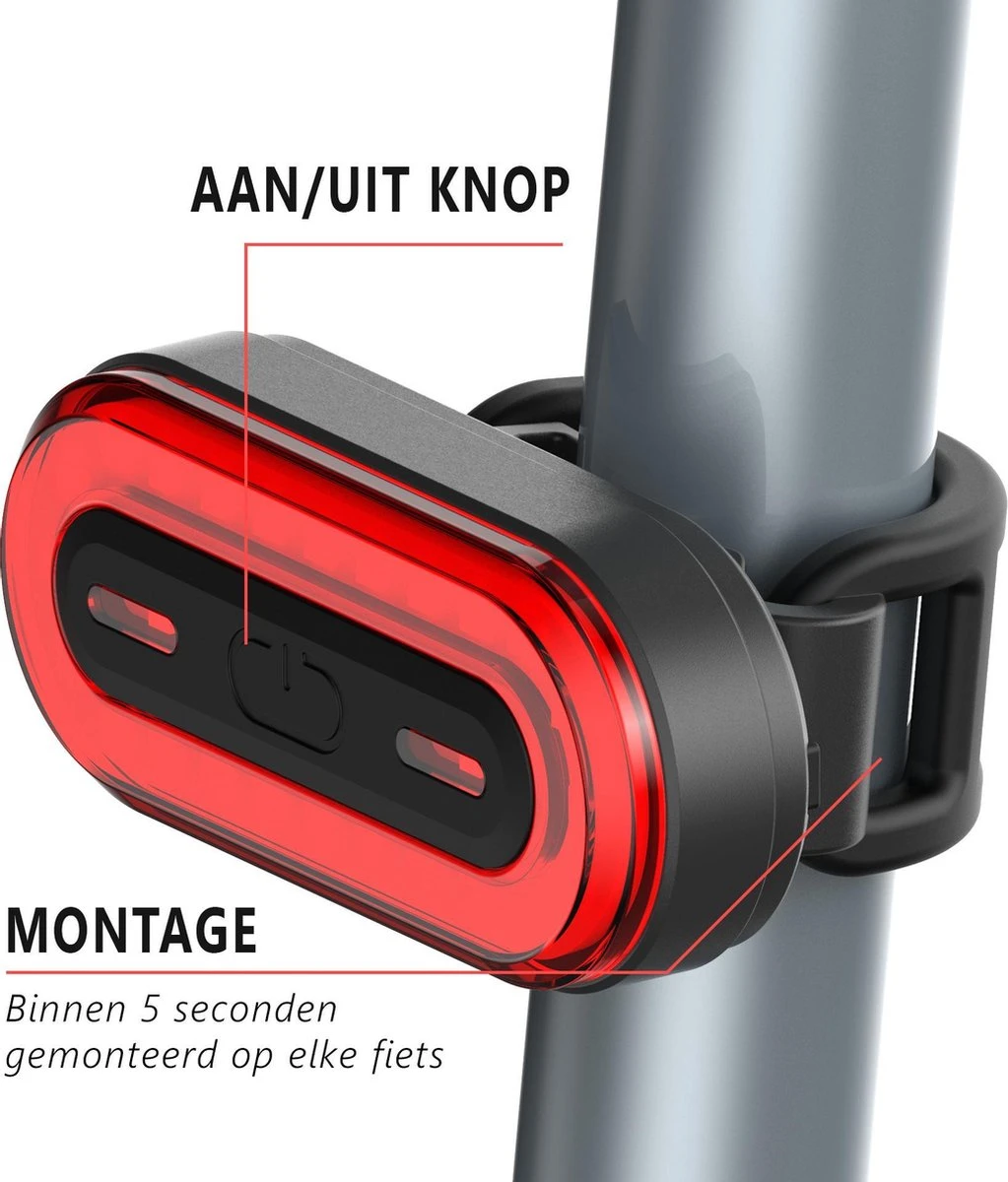 Trustic EVO | Fietsverlichting | Oplaadbaar | Fietslamp | Verschillende Standen | Licht Sensor | Waterbestendig | Set - Afbeelding 17