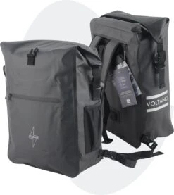 Voltano Luxe Fietstas / Rugtas 28L - Zwart - Enkele Pakaftas - 100% Waterdicht - Met Laptop Compartiment