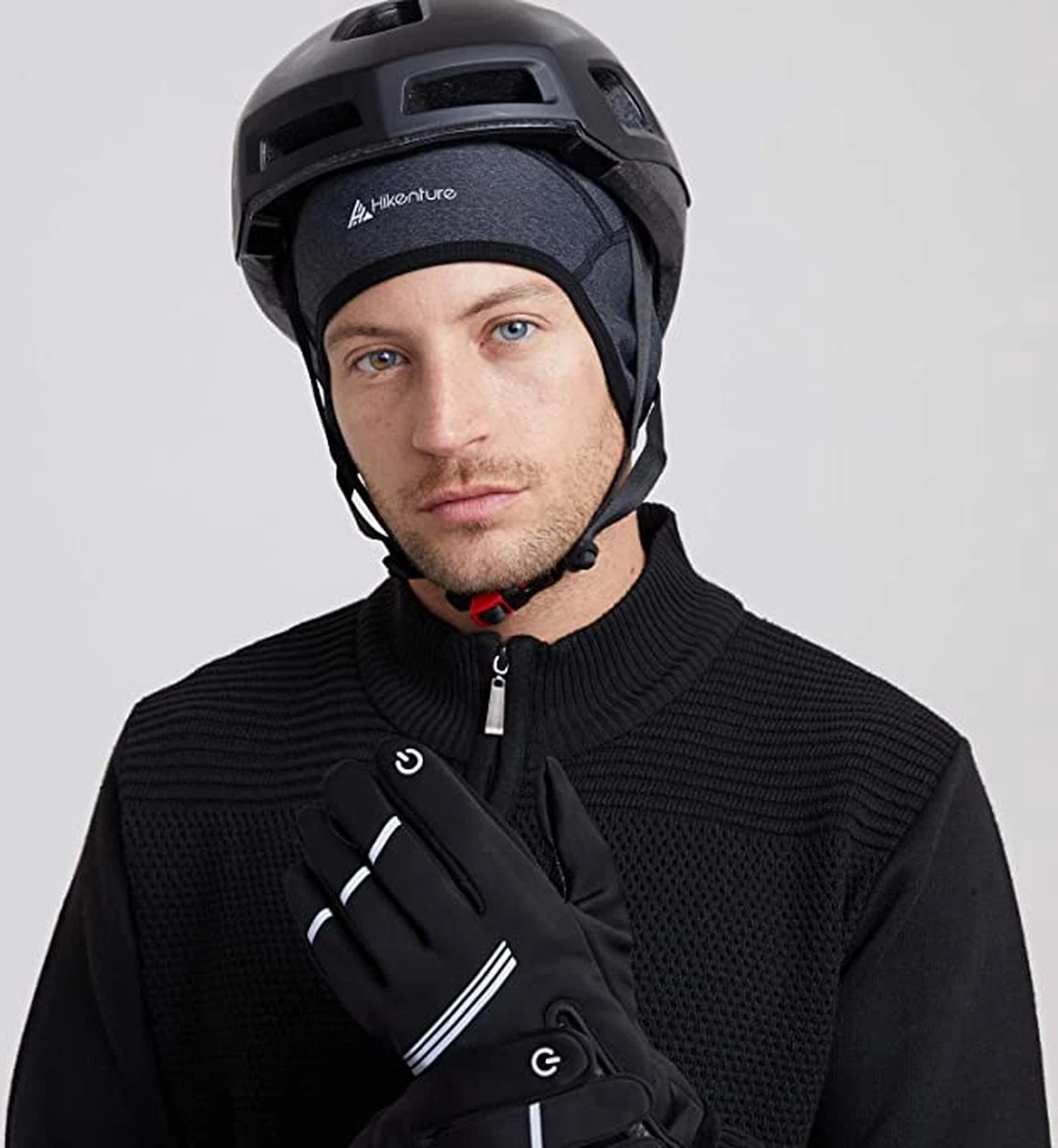 HIKENTURE Wintermuts, Winddichte Fietsmuts, Warme Fietsmuts, Voor Onder Fietshelm, Skihelm, Klimhelm, Sportmuts Voor Fietsen, Skiën, Hardlopen, Outdoor, Dames En Heren - Afbeelding 4