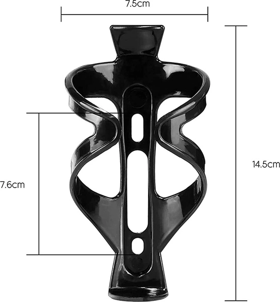 Merkloos Universele Bidonhouders Fiets - Sterke En Flexibele Structuur - Afmeting 14.5x7.5x7.6cm - Zwart - Afbeelding 4