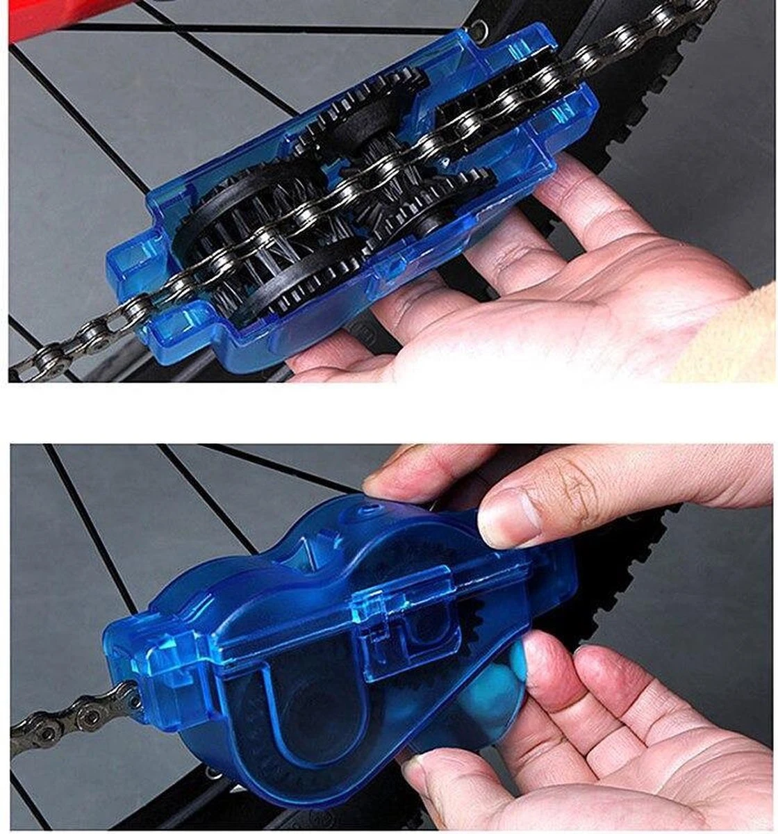 VITAMO Fietsketting Reiniger + 4 Borstels - Fiets Ketting Schoonmaken - Kettingbeschermer - Fietsgereedschap - Kettingborstel - Fietsversnelling Cleaner - Fietskettingreiniger - Schoonmaak Set - Gratis Handschoenen - Afbeelding 10