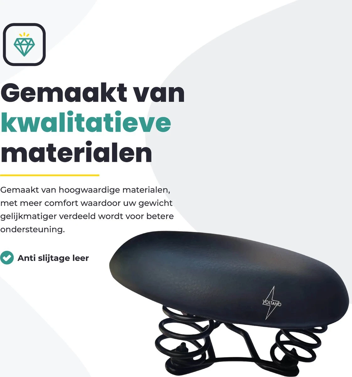 Voltano Rokzadel / Fietszadel – Rok – Zwart - Foam Vulling - Ademend En Comfortabel Materiaal - Afbeelding 3