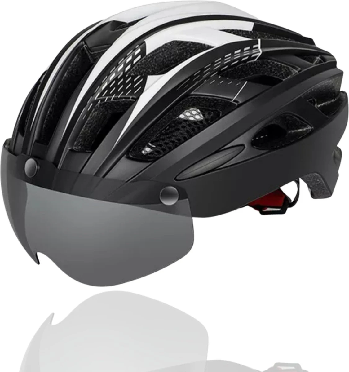 Rebela | Fietshelm | Helm | Hoofdbescherming | Sport Lights Matt Zwart- Wit | Heren-Dames | Medium 54/62cm