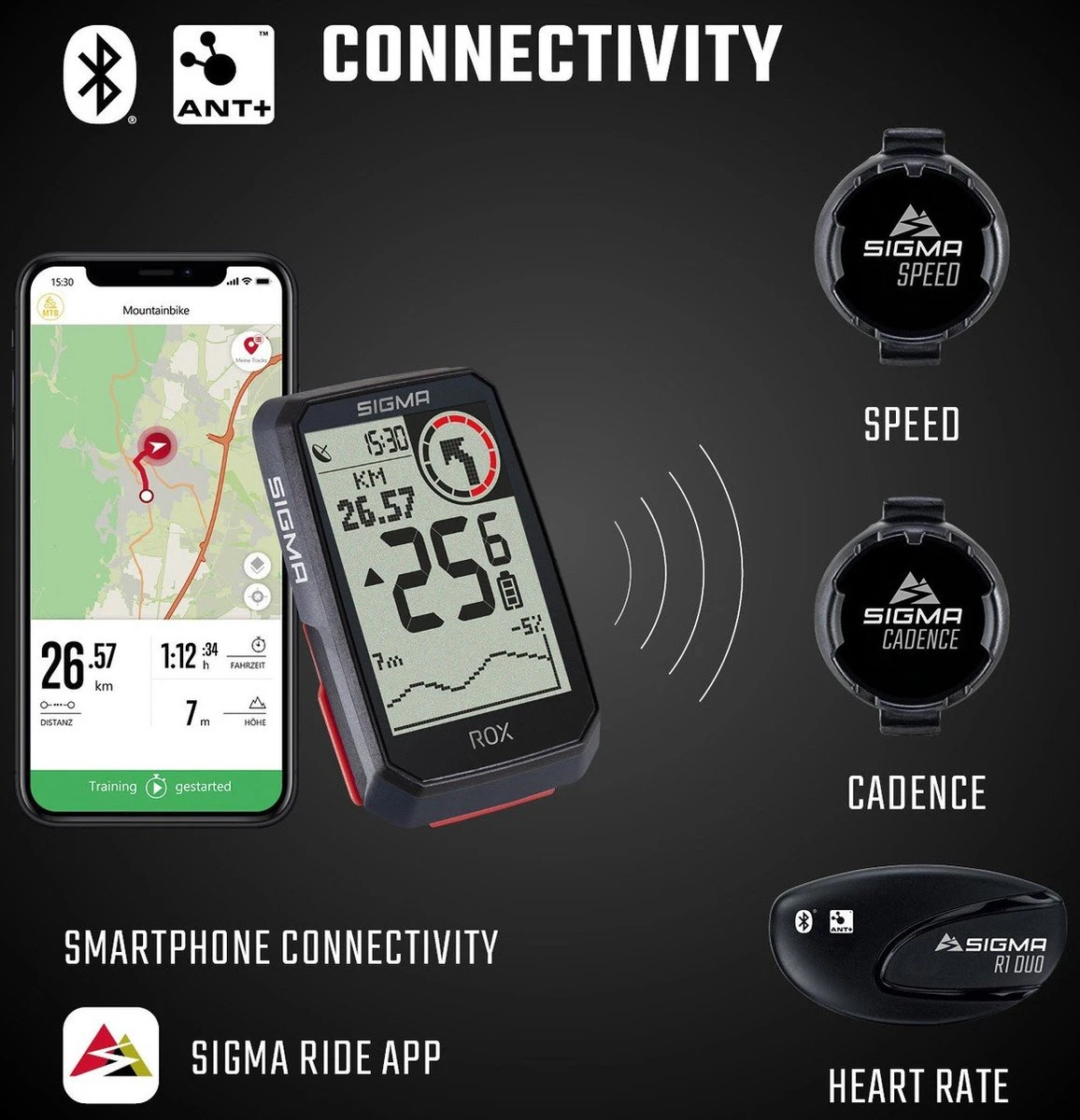 Sigma Sport ROX 4.0 GPS Fietscomputer - HR Top Mount Set - Zwart - Afbeelding 6