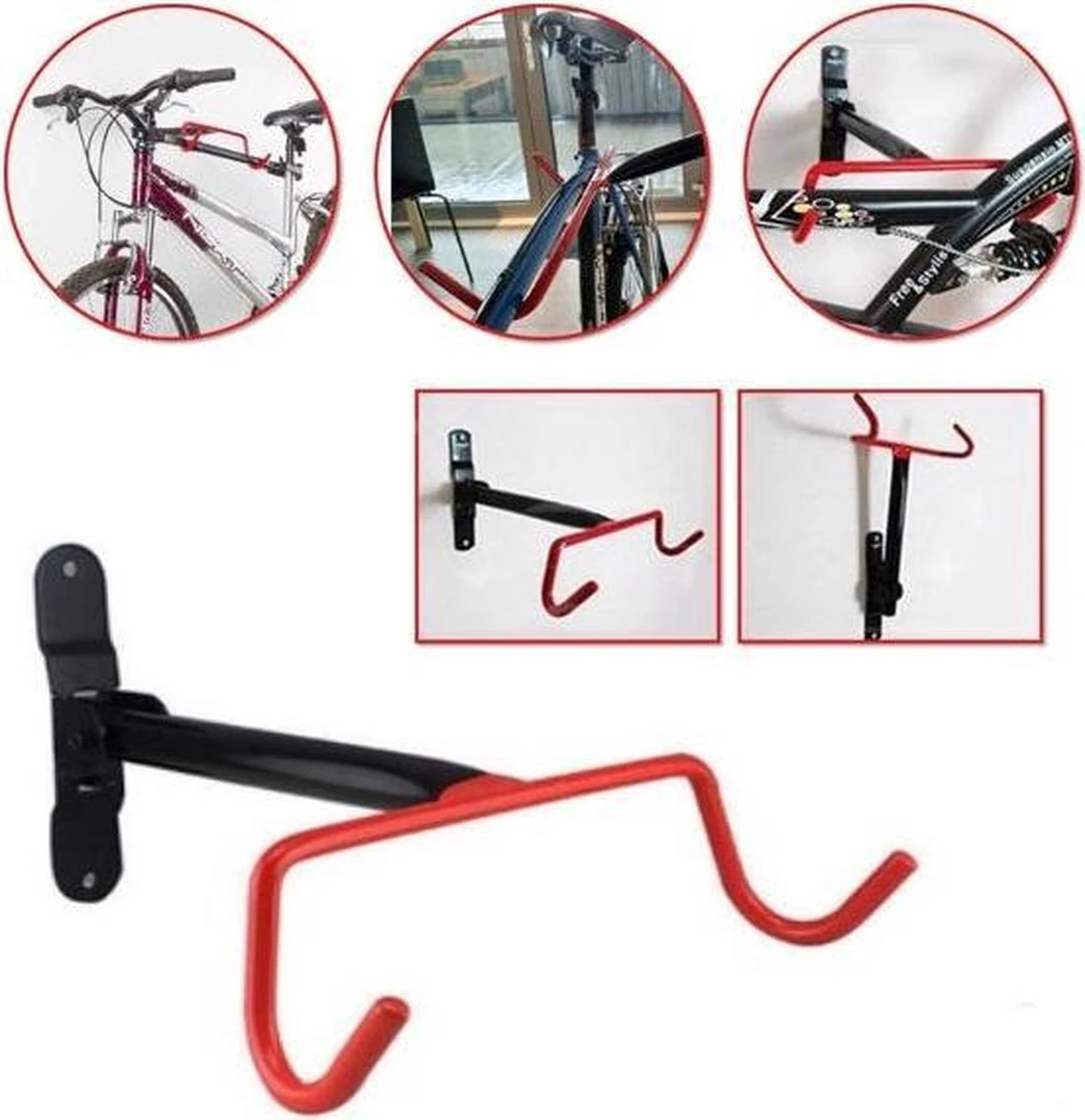 Merkloos Decopatent® Fiets Ophangsysteem Inklapbaar - Fietshaak - Wand Ophangbeugel - Muurbeugel Fiets - Fiets Ophangbeugel - Fietsbeugel