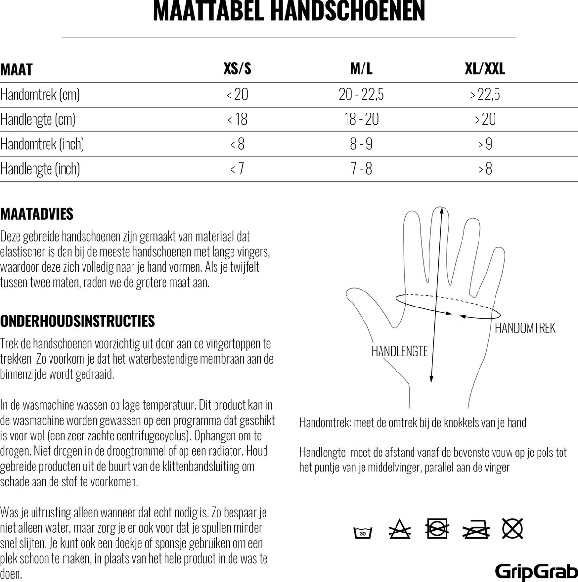 GripGrab - Waterproof Knitted Thermo Fietshandschoenen Regen Handschoenen - Zwart - Unisex - Maat M/L - Afbeelding 4