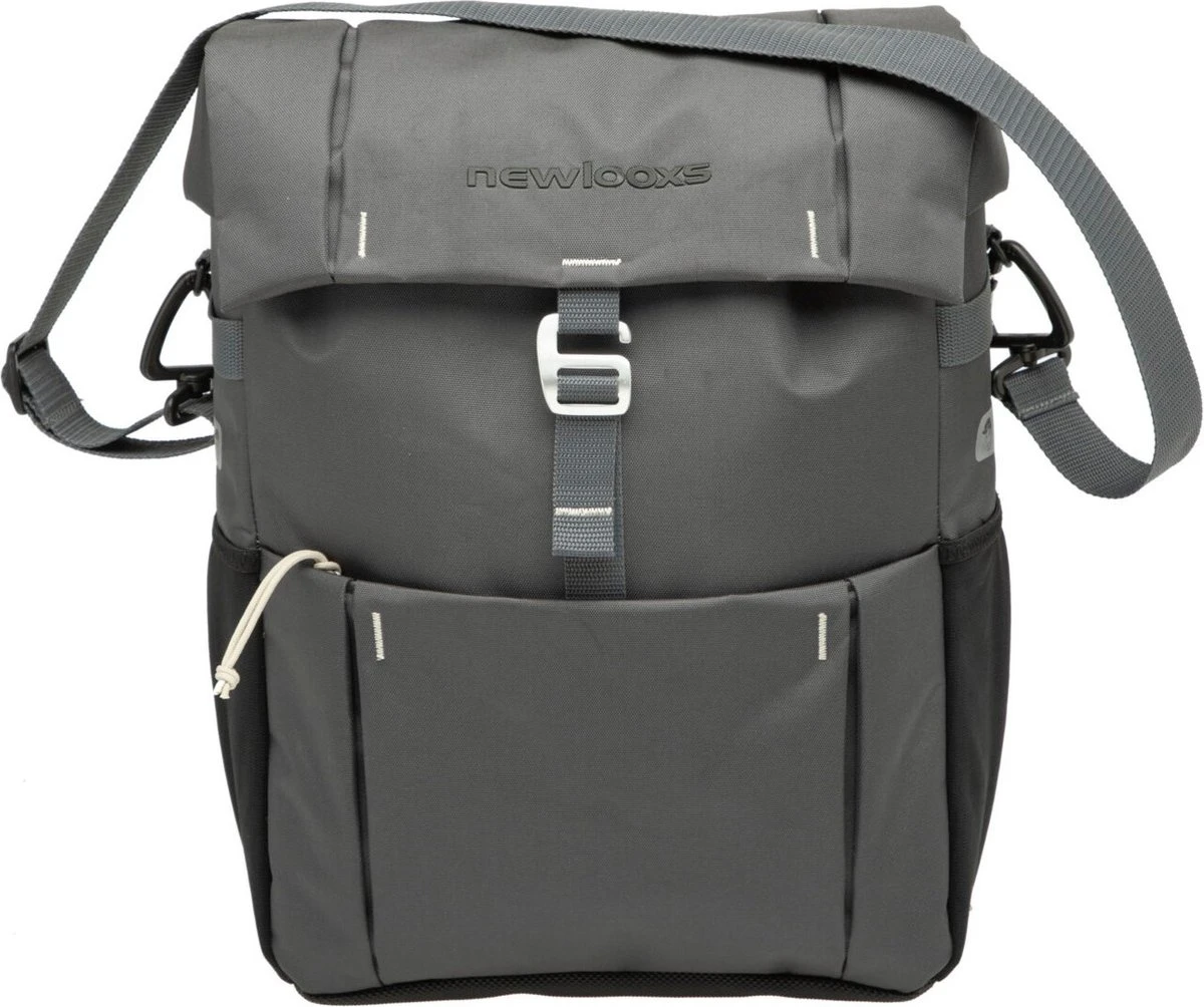 New Looxs Vigo Single Enkele Fietstas - Afneembaar - 18,5 Liter - Grijs - Afbeelding 2