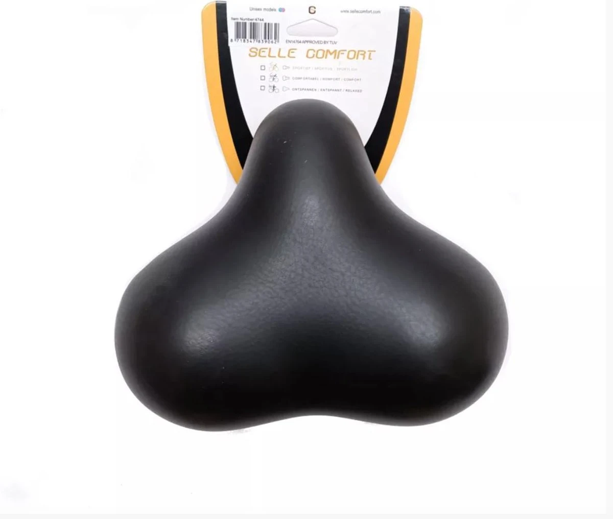 Selle Comfort Rocky - Fietszadel / Rokzadel Met Punt - Zwart - 23 CM