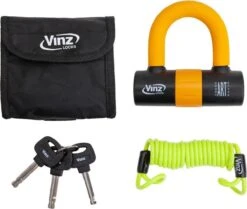 VINZ Dinara Schijfremslot / Motorslot / Scooterslot ART4 - Oranje