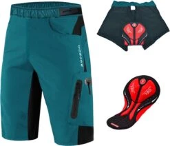 Merkloos Mountainbike Broek - MTB Broek - Short - Blauw - Fietsbroek & Onderbroek Met Zeem - Maat XL