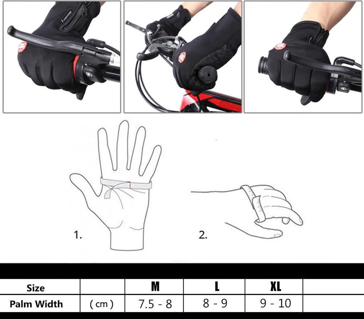 Merkloos Handschoenen - Touchscreen - Grip - Waterafstotend - Thermisch - Wintersport - Ski/Snowboardhandschoenen - Fietshandschoenen - Dames - Maat M - Stretch - Roze - Afbeelding 7
