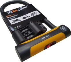 Maxx-Locks Raglan Beugelslot / Fietsslot / Motorslot / Scooterslot ART 4 - Geel - 32 Cm