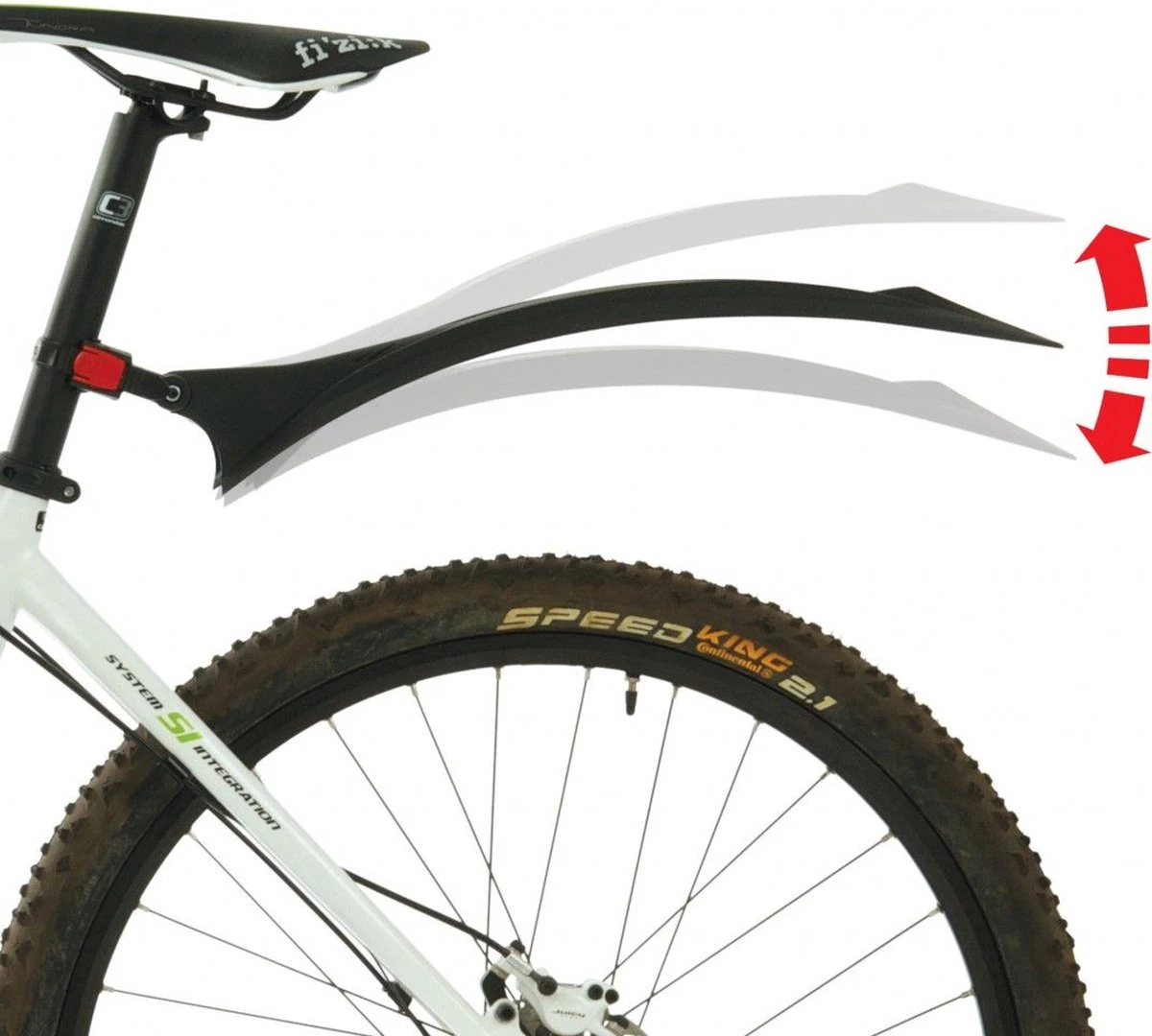 Polisport Cross Country Evo Achterspatbord - Zwart - Afbeelding 9