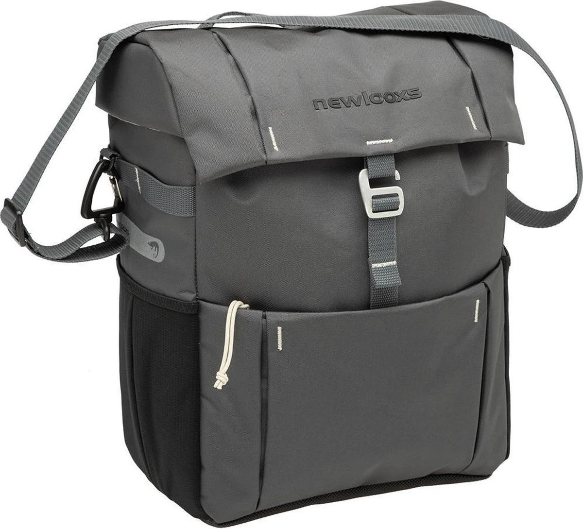 New Looxs Vigo Single Enkele Fietstas - Afneembaar - 18,5 Liter - Grijs - Afbeelding 11