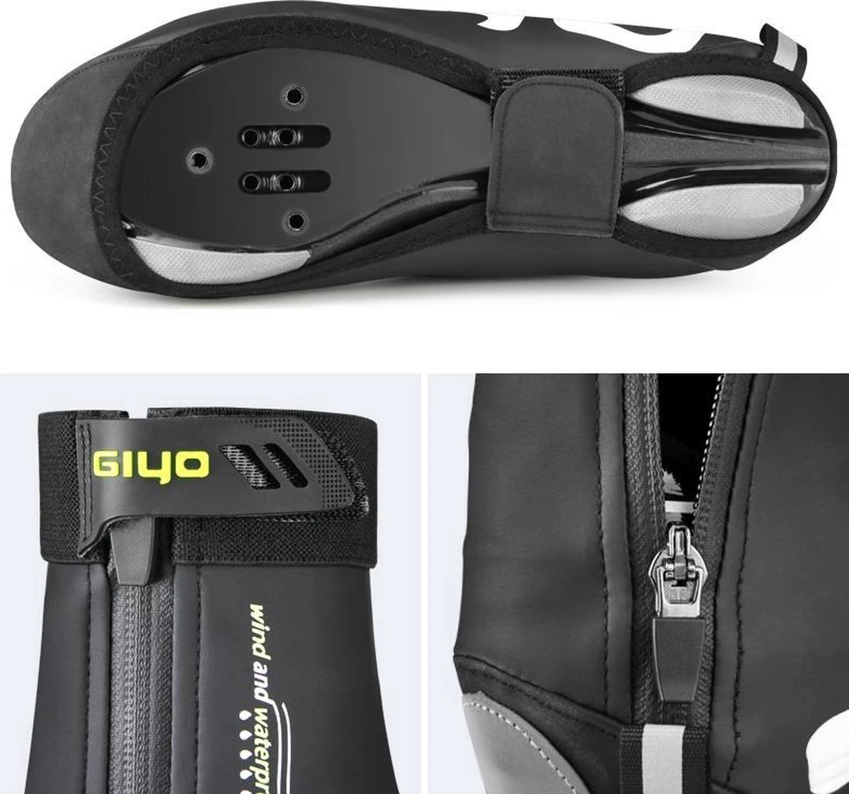 Giyo Overschoenen - Maat 44/45 (XL) - 1 Paar - Mountainbike - Wielrennen - Zwart - Wind En Waterdicht - Waterproof - Regen - Vorst - Afbeelding 2