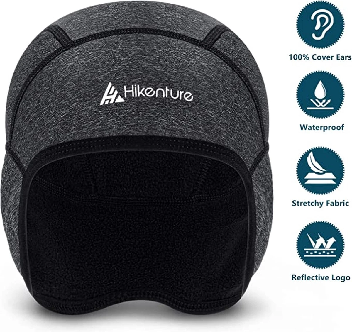 HIKENTURE Wintermuts, Winddichte Fietsmuts, Warme Fietsmuts, Voor Onder Fietshelm, Skihelm, Klimhelm, Sportmuts Voor Fietsen, Skiën, Hardlopen, Outdoor, Dames En Heren - Afbeelding 3