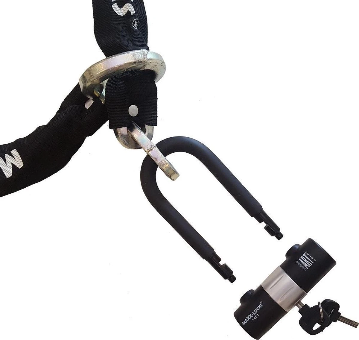 Maxx-Locks Tirau Scooterslot / Motorslot ART 4 Kettingslot + Loop - 150cm - Afbeelding 4