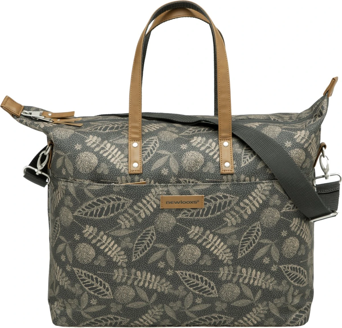 New Looxs Tendo Forest Enkele Fietstas Laptoptas Shopper - 15 Inch Laptopvak - 21 Liter - Antraciet - Afbeelding 2