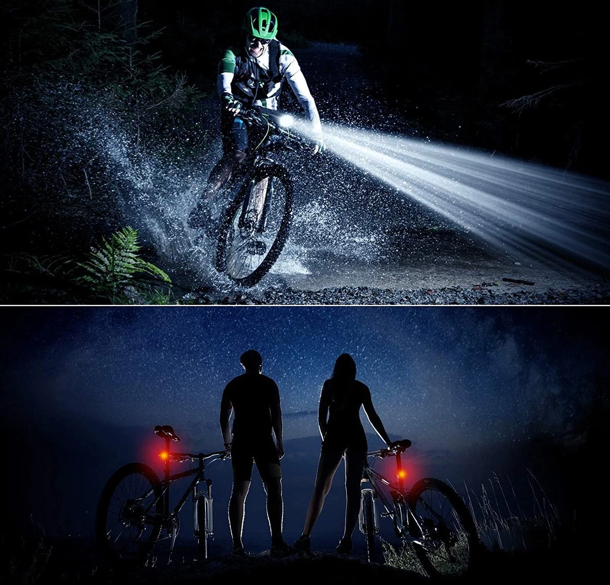 SWILIX ® - Fietsverlichting Set - Oplaadbare USB Led Fietslamp - Voor En Achter - Waterdicht - 4 Lichtstanden - Zwart - Afbeelding 9
