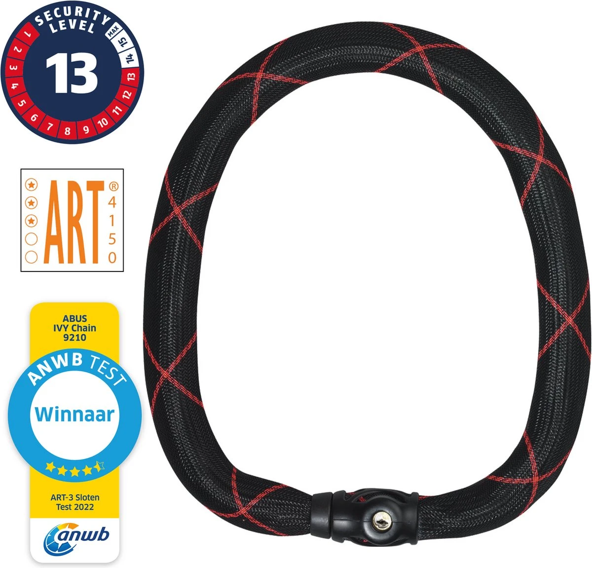 ABUS Ivy 9210 Kettingslot - ART3 - 170 Cm - Winnaar ANWB Slotentest 2022 - Afbeelding 2