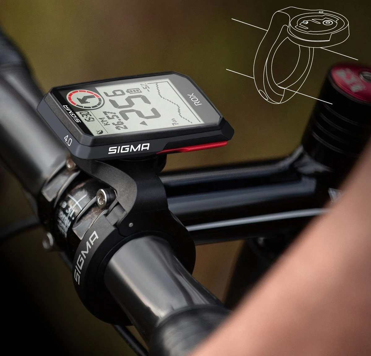 Sigma Sport ROX 4.0 GPS Fietscomputer - HR Top Mount Set - Zwart - Afbeelding 5