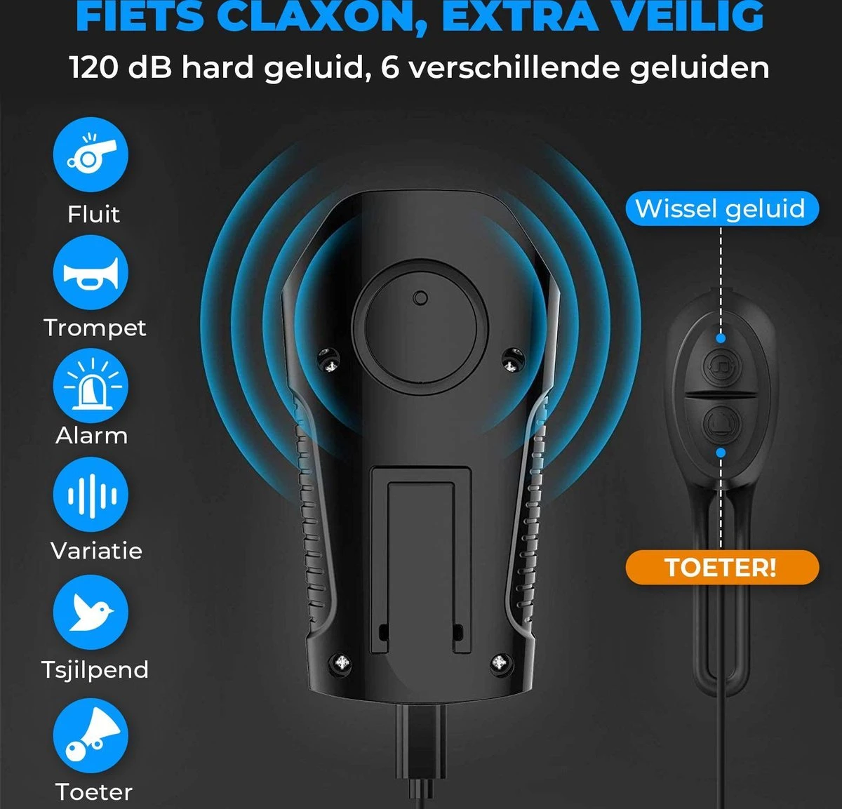 Seidon™ - Fietslamp - Fietsverlichting - Fietslampjes - Fiets Snelheidsmeter - LED Display - Klok - Fietsbel - Afbeelding 10