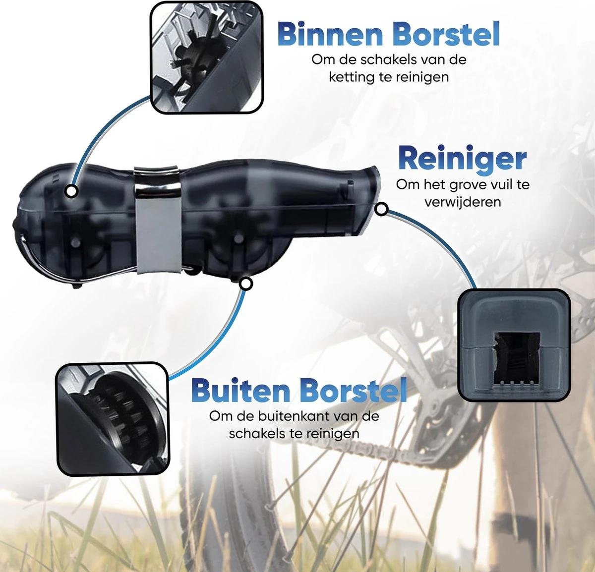 Fietsketting Reiniger - Fietsonderhoud - Kettingreiniger - Zwart - Afbeelding 7