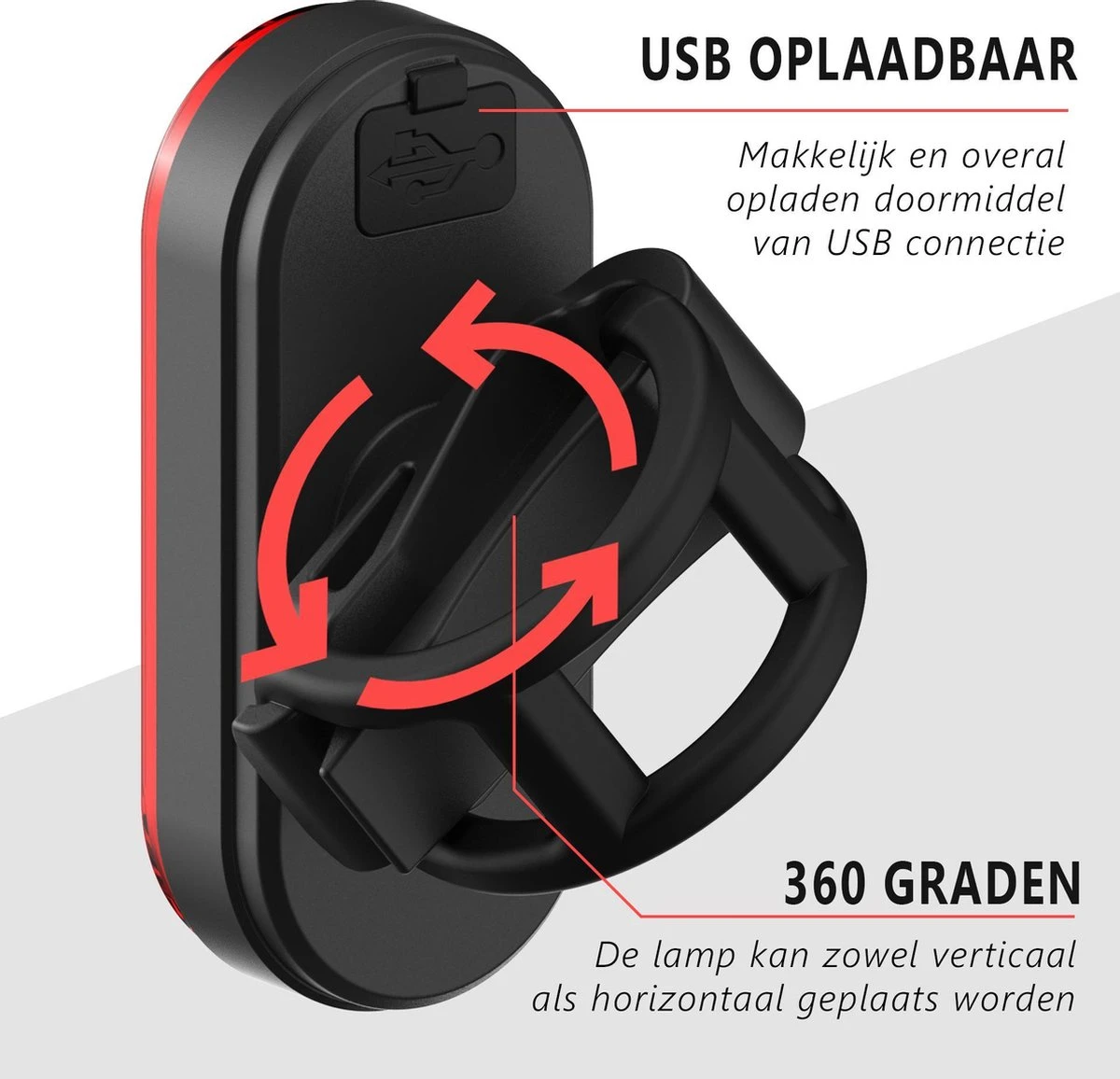 Trustic EVO | Fietsverlichting | Oplaadbaar | Fietslamp | Verschillende Standen | Licht Sensor | Waterbestendig | Set - Afbeelding 2