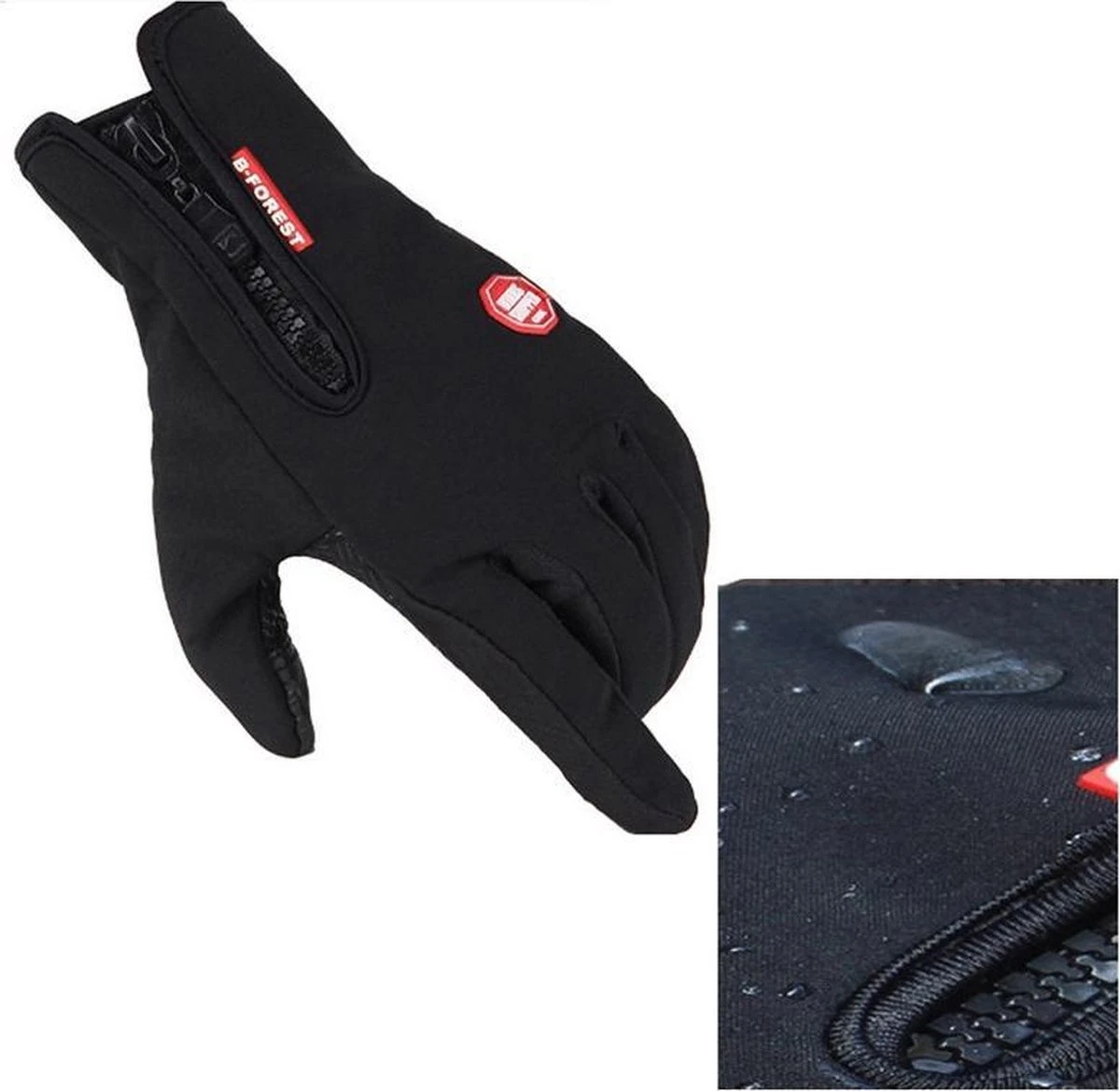 Merkloos Winter Fietshandschoenen Met Extra Grip - Maat M - Zwart - Afbeelding 4