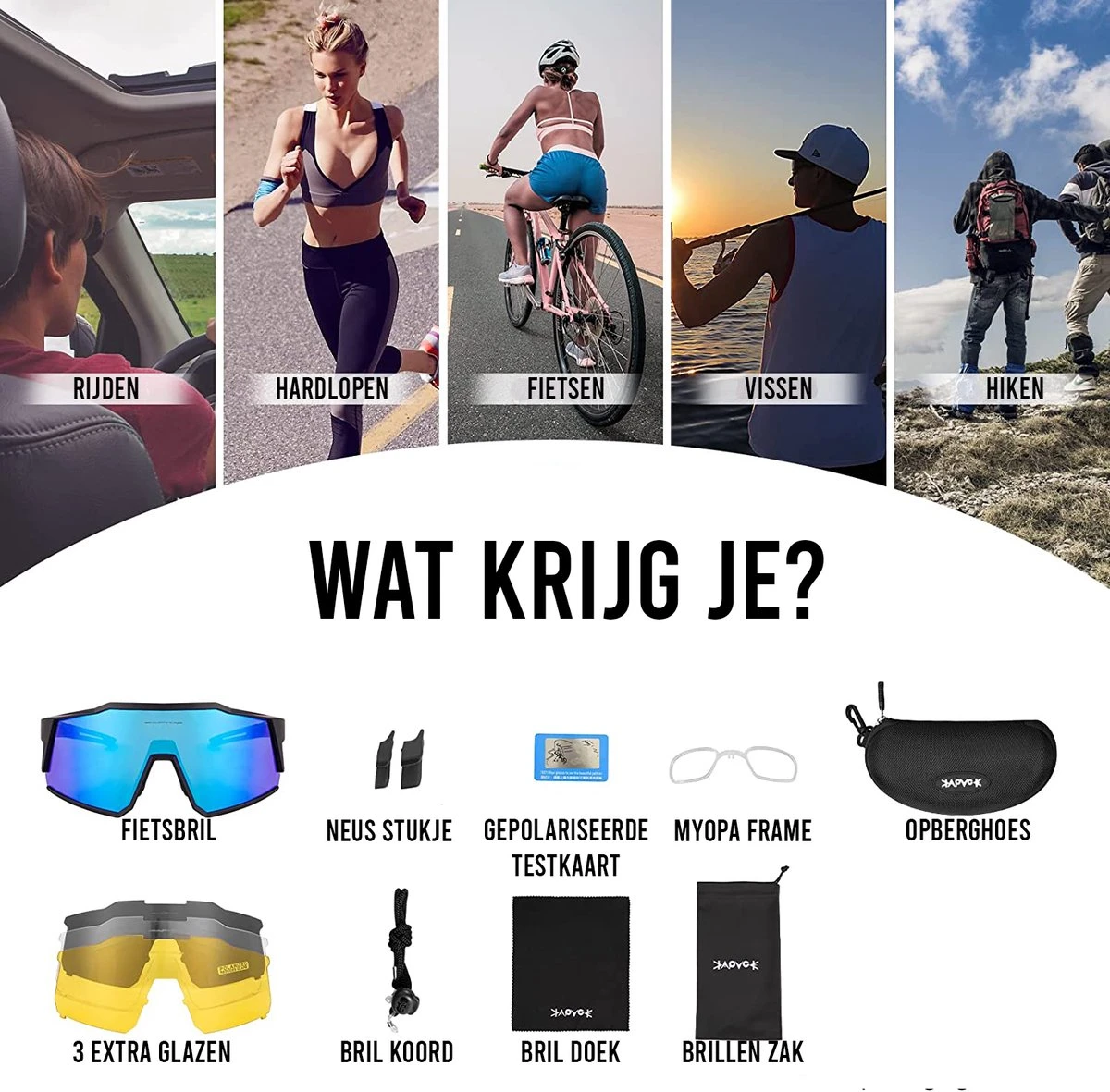 Fietsbril Sportbril Voor Heren En Dames Wielren En Racefiets Bril - Afbeelding 6