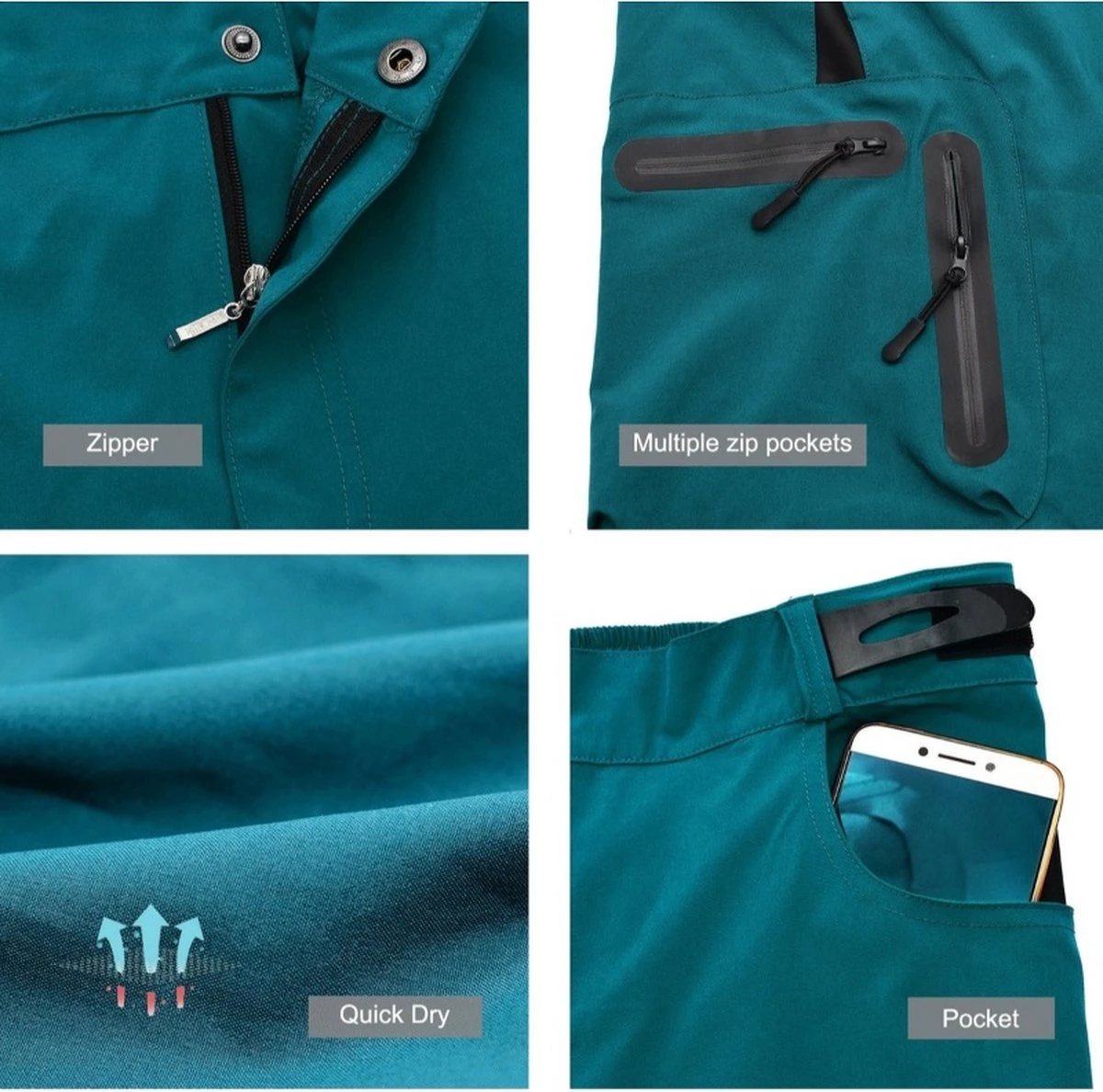 Merkloos Mountainbike Broek - MTB Broek - Short - Blauw - Fietsbroek & Onderbroek Met Zeem - Maat XL - Afbeelding 4