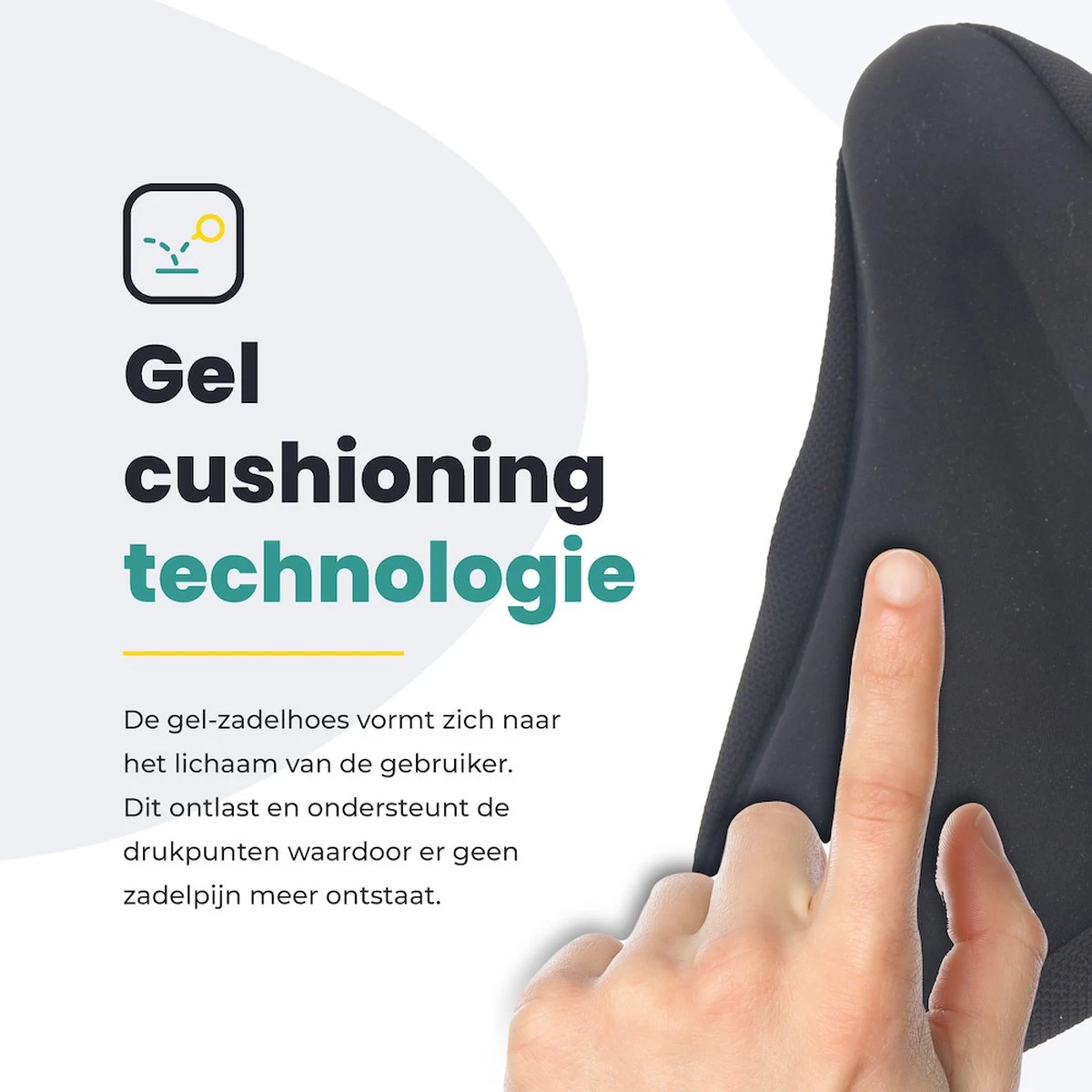 Voltano Luxe Gel Zadelhoes Fiets – Zwart – Met Uitsparing – Brede Fietszadels - 100% Waterdicht - Universele Zadeldek - Afbeelding 9