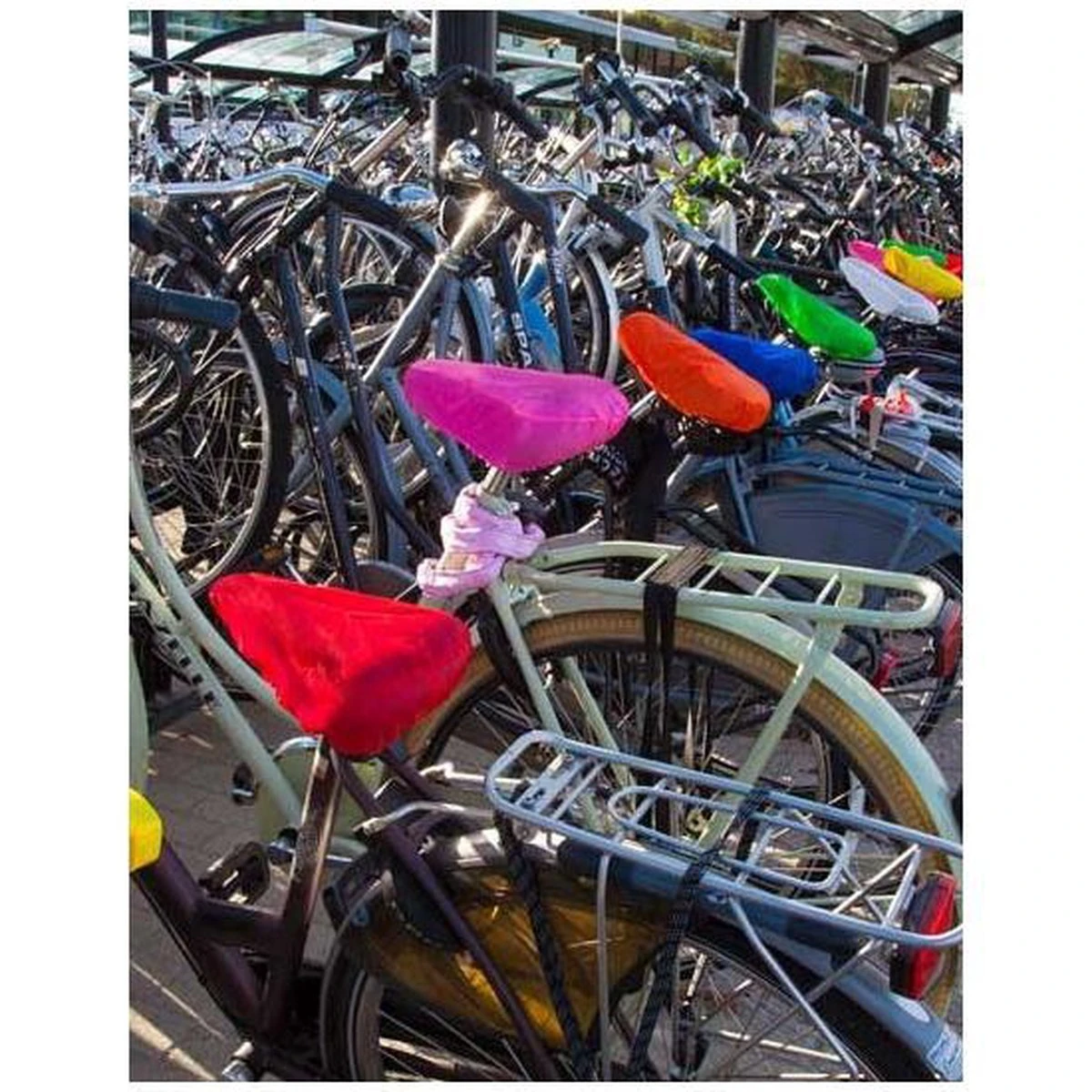 Merkloos Blauwe Zadelhoes Waterdicht - Voordelige Zadelhoezen Voor De Fiets - Afbeelding 2