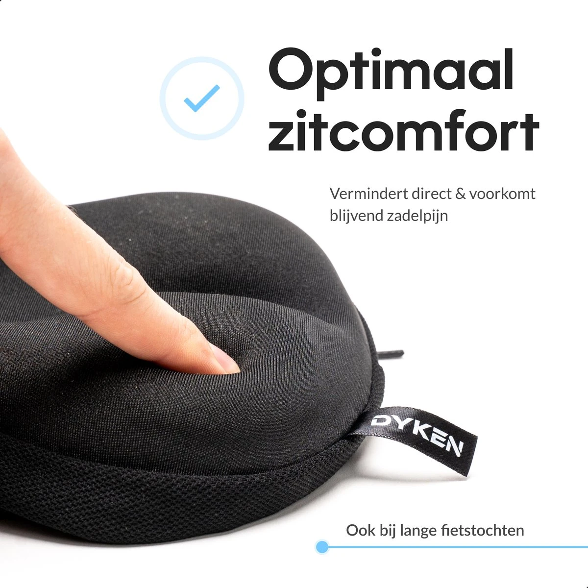 Dyken Zadelhoes Fiets Gel - Zadeldek - Universele Fietszadelhoes - Brede Zadels - Zwart - Afbeelding 3