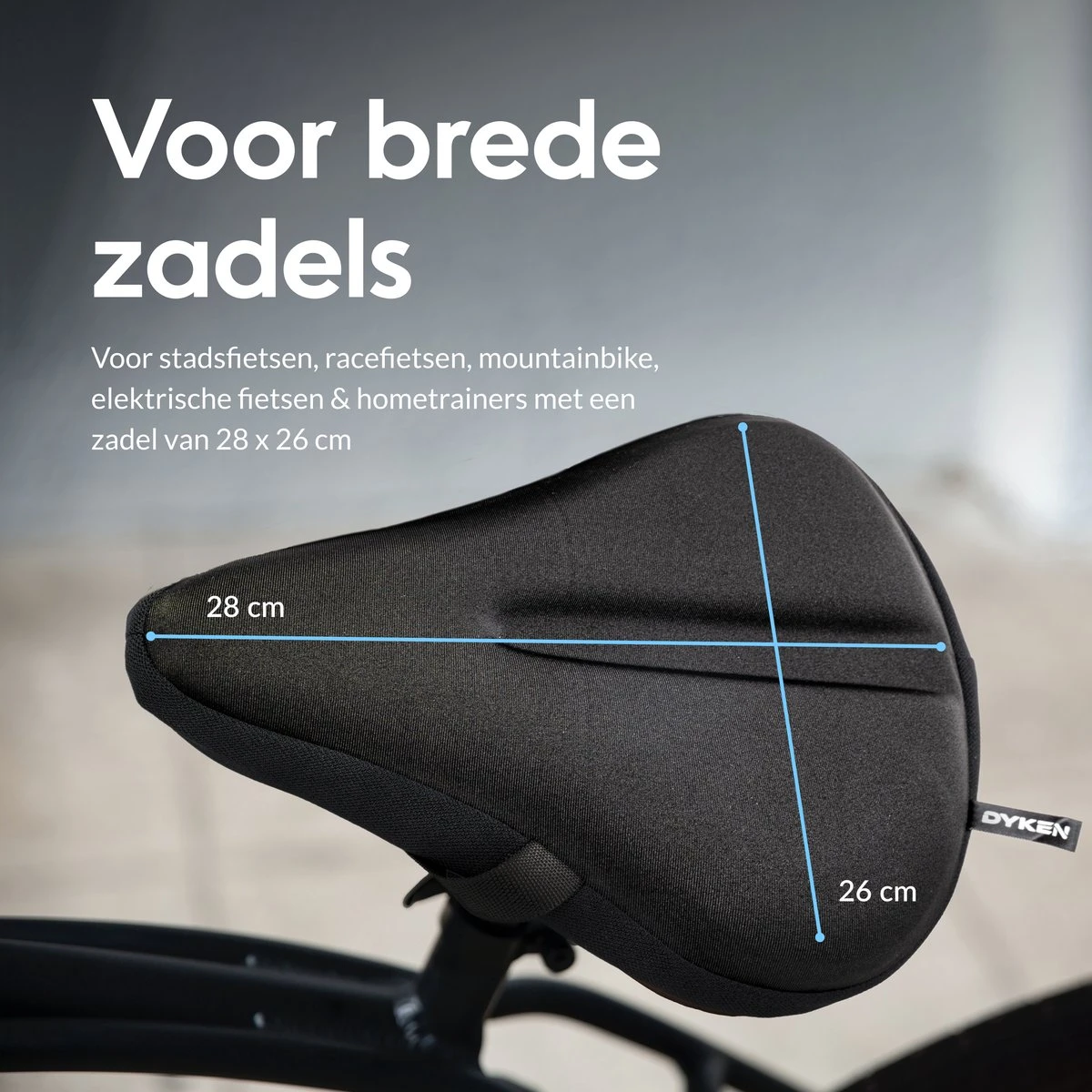 Dyken Zadelhoes Fiets Gel - Zadeldek - Universele Fietszadelhoes - Brede Zadels - Zwart - Afbeelding 4
