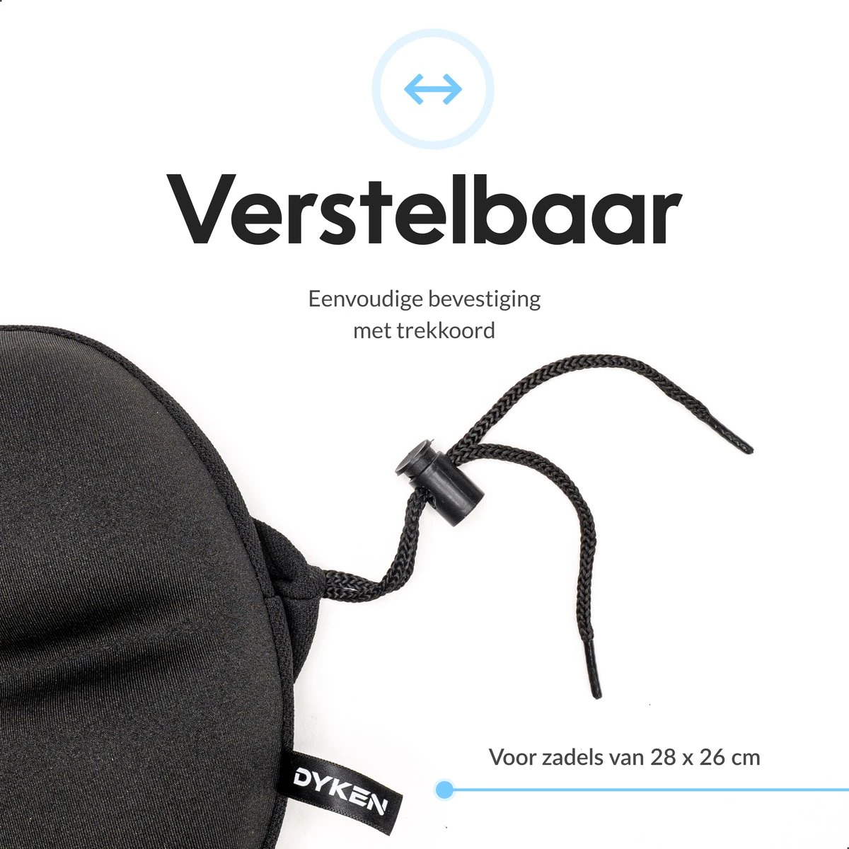 Dyken Zadelhoes Fiets Gel - Zadeldek - Universele Fietszadelhoes - Brede Zadels - Zwart - Afbeelding 6