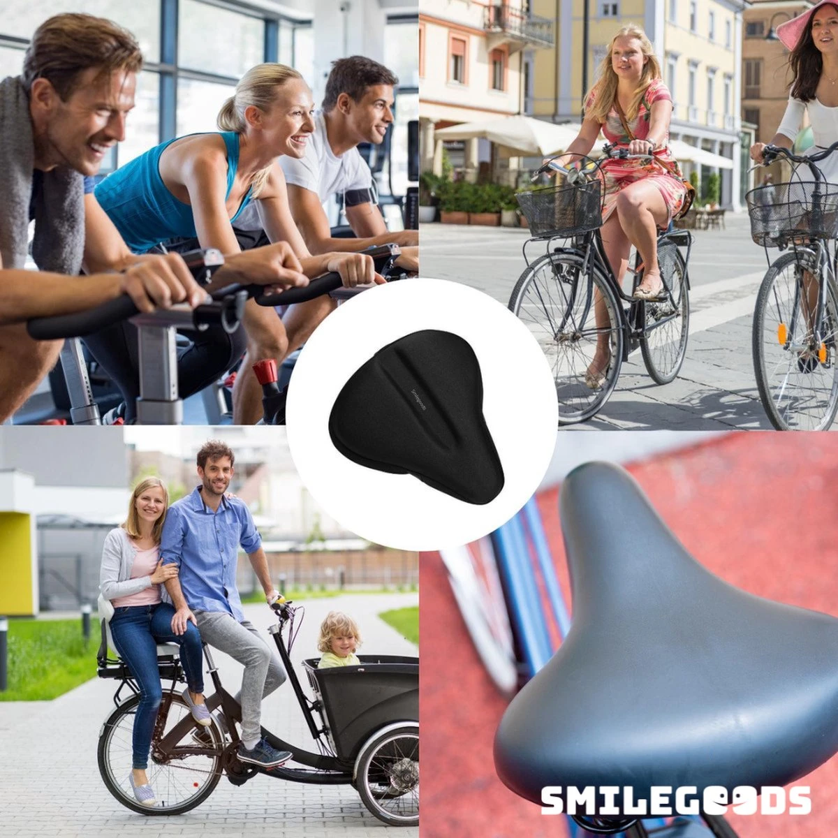 Smilegoods® Gel Zadelhoes Fiets 3D - Zadeldek - Zadelhoes Waterdicht - Zadeldek Fiets - Universeel Brede Zadels - Veiligheidsreflector Voor In Het Donker - Afbeelding 4