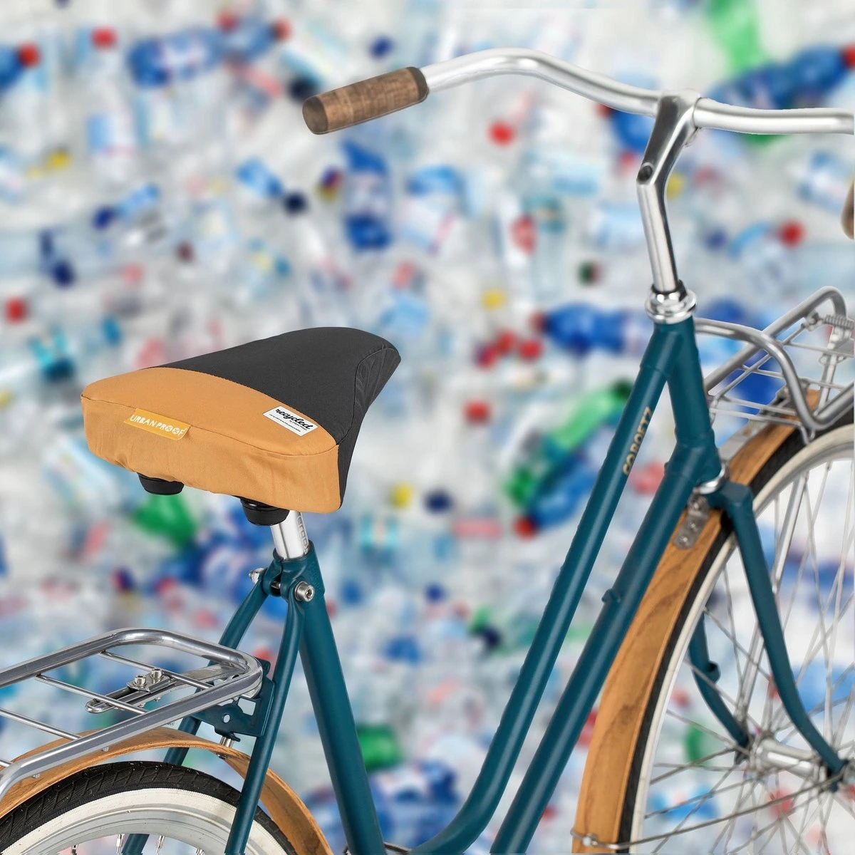 Urban Proof Zadeldek Recycled Universeel 27 X 22 Cm Grijs/geel - Afbeelding 4