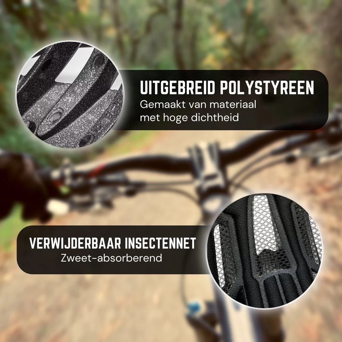 Rebela | Fietshelm | Helm | Hoofdbescherming | Sport Lights Matt Zwart- Wit | Heren-Dames | Medium 54/62cm - Afbeelding 7