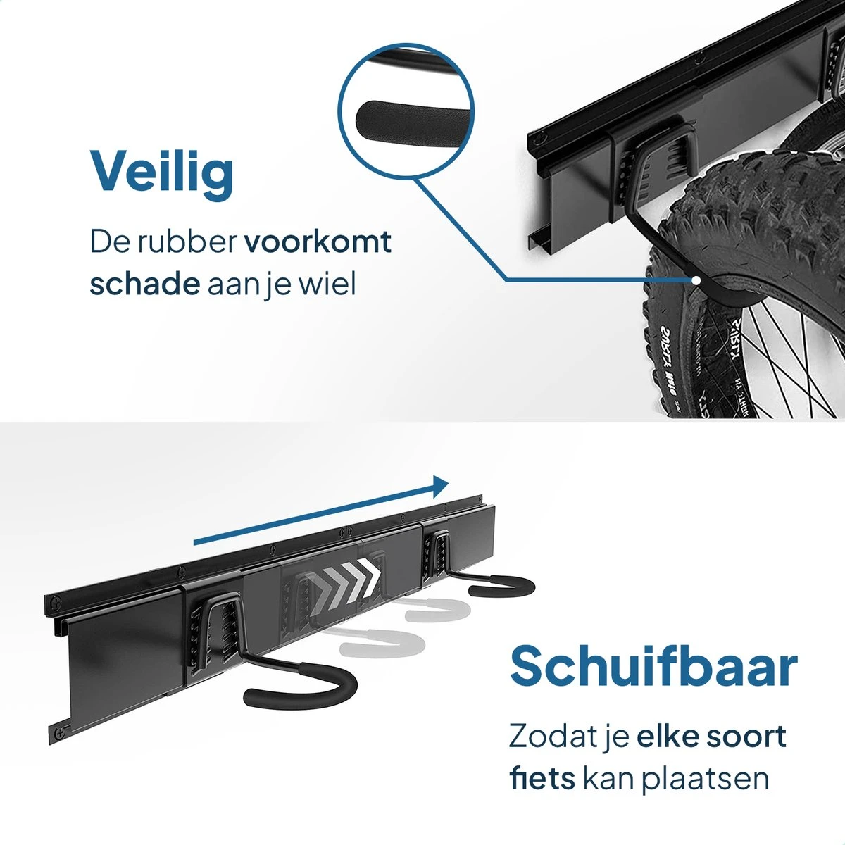 SODEAL Fiets Ophangsysteem - Fietshaak - Fiets Ophangbeugel - Muurbeugel Fiets - Fietsenrek - Fietsbeugel - Afbeelding 14