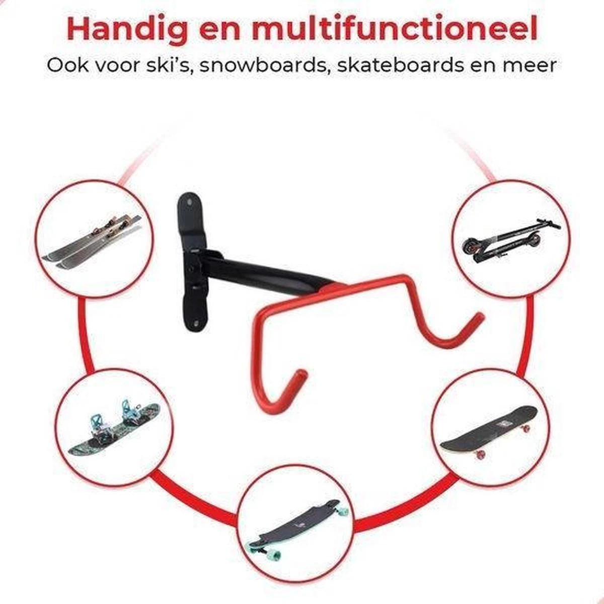 Merkloos Decopatent® Fiets Ophangsysteem Inklapbaar - Fietshaak - Wand Ophangbeugel - Muurbeugel Fiets - Fiets Ophangbeugel - Fietsbeugel - Afbeelding 4