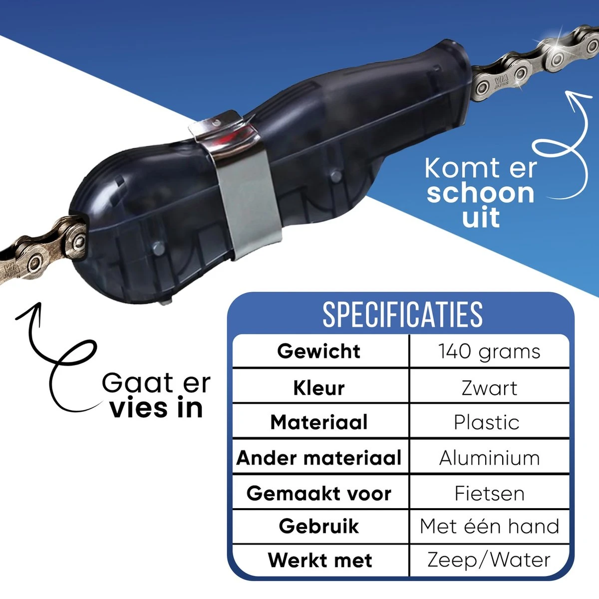 Fietsketting Reiniger - Fietsonderhoud - Kettingreiniger - Zwart - Afbeelding 6