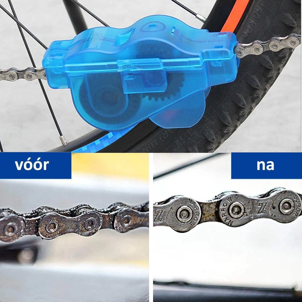 VITAMO Fietsketting Reiniger + 4 Borstels - Fiets Ketting Schoonmaken - Kettingbeschermer - Fietsgereedschap - Kettingborstel - Fietsversnelling Cleaner - Fietskettingreiniger - Schoonmaak Set - Gratis Handschoenen - Afbeelding 2