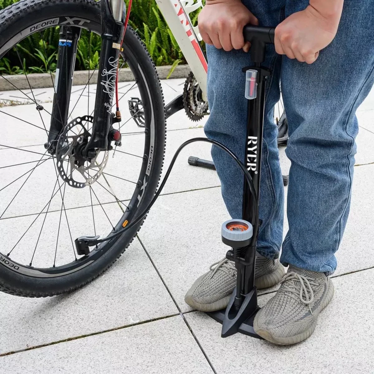 RYER Fietspomp Pro - Drukmeter - Inclusief Banden Reparatieset - Afbeelding 11