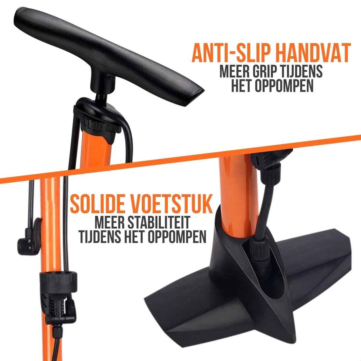 Strex Fietspomp - Drukmeter - 11 Bar – Bal Pomp - Oranje - Afbeelding 3