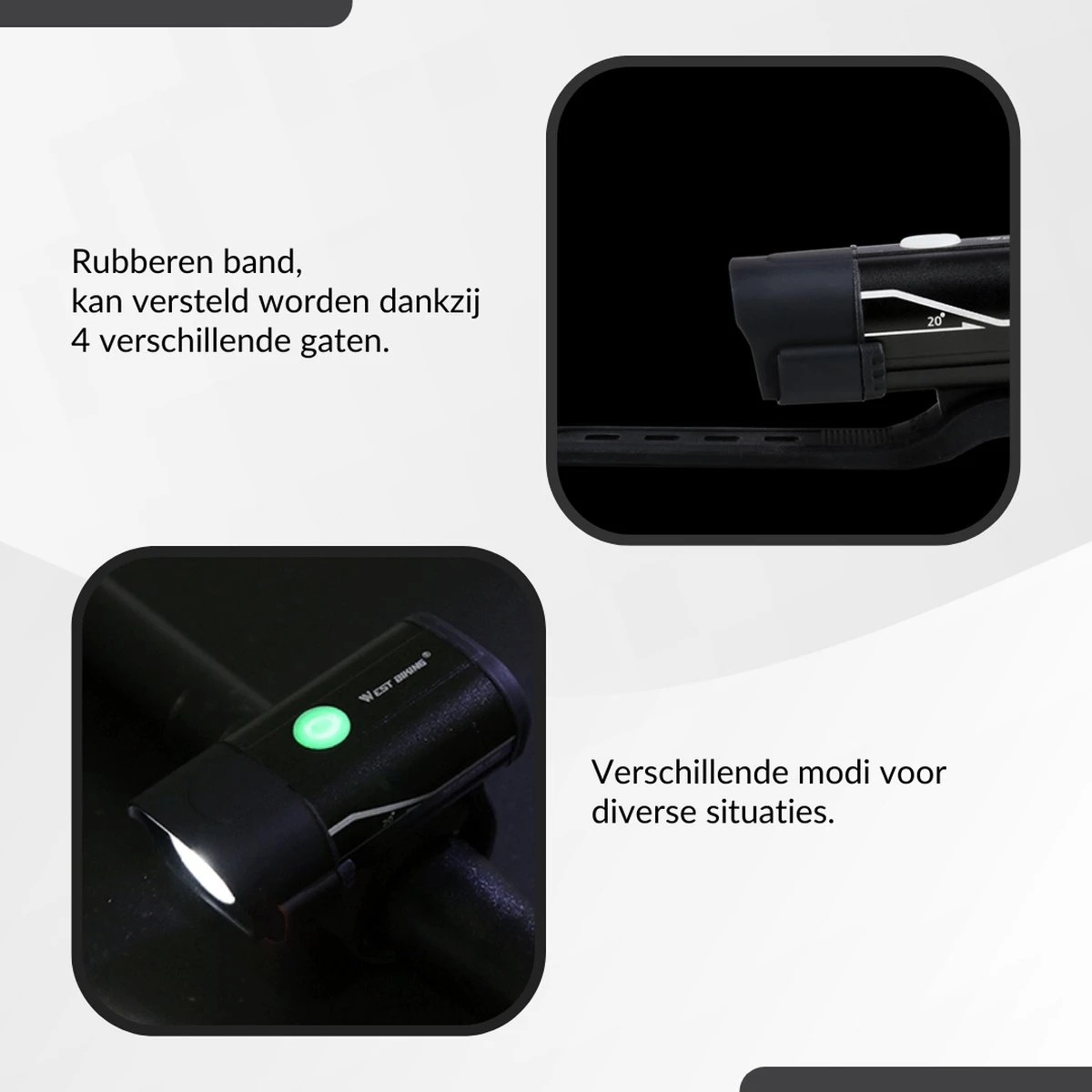 Lovnix - Oplaadbare Fietslamp LED Verlichting Set - USB Oplaadbaar - Fietslicht Met LED Lamp - Voor- En- Achter Licht - Regenbestendig - Geschikt Voor Mountainbike Fietsen Wandelen Speleologie - Afbeelding 14