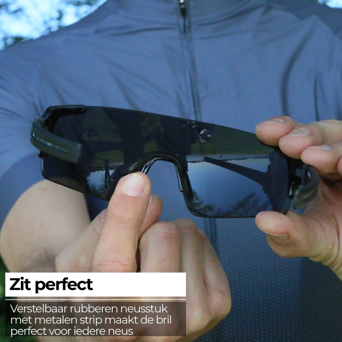 BBB Cycling FullView Fietsbril - Frameless Zonnebril - Wielrenbril Met 3 Lenzen - Glanzend Zwart - BSG-63 - Afbeelding 4