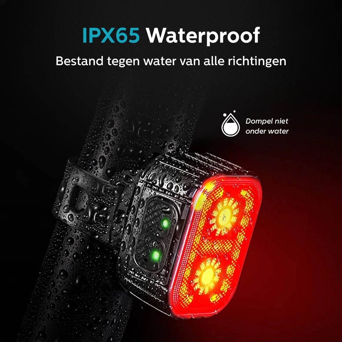 Inlustro Fietslamp Set - Voorlicht / Achterlicht - LED Fietslampjes Rood En Wit - Fietslicht Koplamp - Waterdicht - USB Oplaadbaar - Afbeelding 4