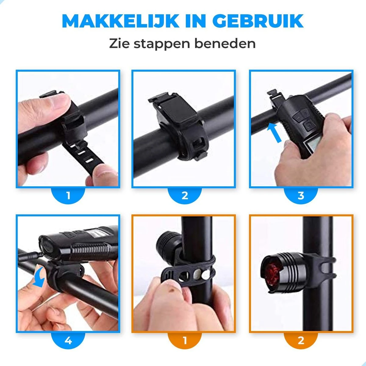 Seidon™ - Fietslamp - Fietsverlichting - Fietslampjes - Fiets Snelheidsmeter - LED Display - Klok - Fietsbel - Afbeelding 7